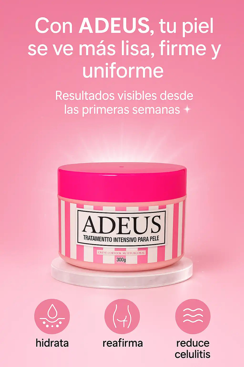 ADEUS® - Crema Rosa Intensiva para Estrías y Celulitis